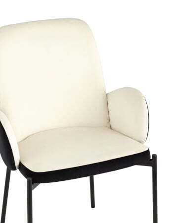 Стул Дивора велюр молочный с черной спинкой (Стул Дивора молочный, черный)