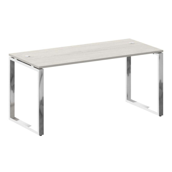 Стол рабочий руководителя на О-обр. м/к 1600x720x750 (Дуб Наварра/Нерж. Сталь)