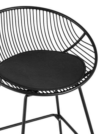 Стул полубарный UFO черный с черной подушкой (Стул полубарный Ufo черный)