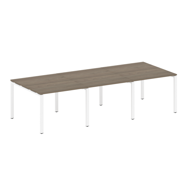 Переговорный стол 3 столешницы Metal System Style БП.ПРГ-3.1 3000x1235x750 (Вяз/Белый металл)