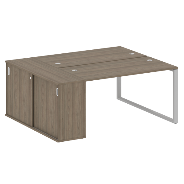 Рабочая станция с шкафом-купе на О-образном м/к Metal System Style БО.РС-СШК-1.3 Т 1810x1475x750 (Вяз/Серый металл)