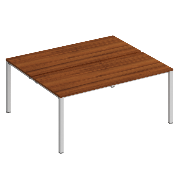 Рабочая станция на металлокаркасе КФ (2х180) Комфорт КФ К.1147 1800x1540x750 (Французский орехСерый)