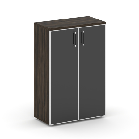 Шкаф средний широкий Shift SK.ST-2.4R white (800x420x1207) (Дуб Мали-Стекло Black)