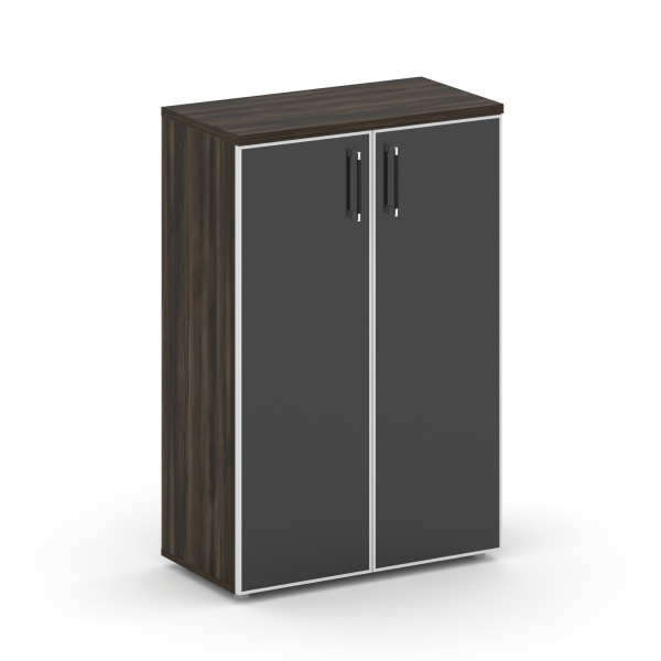 Шкаф средний широкий Shift SK.ST-2.4R white (800x420x1207) (Дуб Мали-Стекло Black)