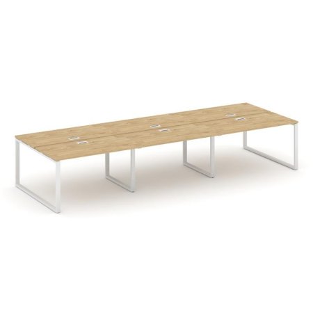 Рабочая станция 2-х сторонняя SN-6O.DRS-063 (4140х1232х750) (Тиквуд Светлый/Металл Белый)