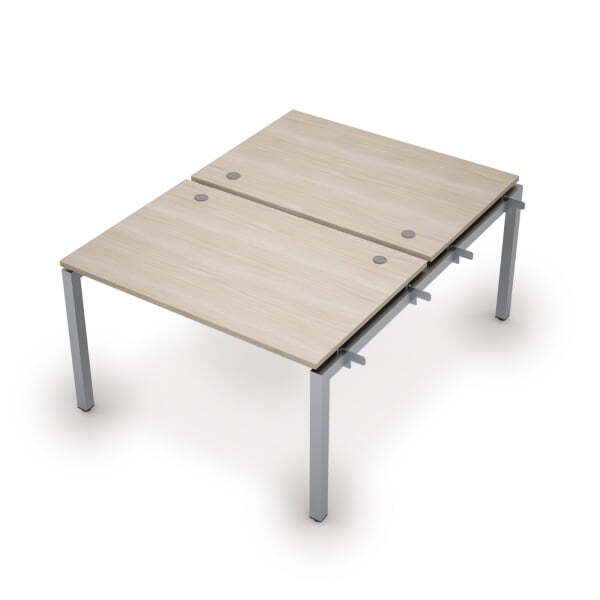 6МБН.5284 Бенч-система на 2 рабочих места, начальный модуль (1600x1635x750) (Шамони светлый/Алюминий матовый)