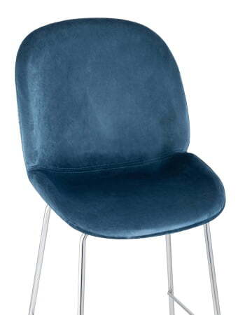 Стул барный Beetle со спинкой маренго хромированные ножки (Стул барный Турин маренго)