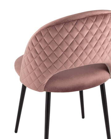 Стул Меган велюр с ромбами пыльно-розовый (Стул Меган пыльно розовый)