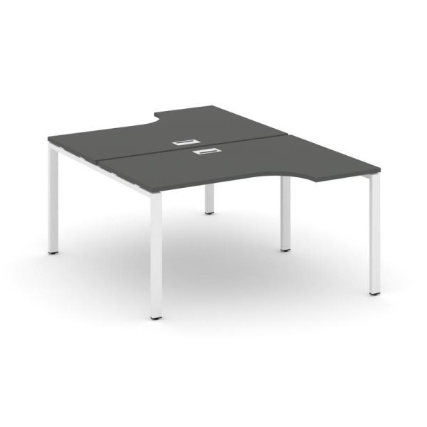 Рабочая станция эргономичная SN-6P.DRPA-011 (1380х1432/1992х750) (Антрацит/Металл Белый)