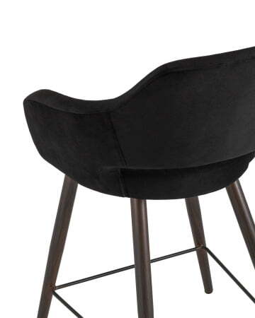 Стул полубарный Саймон велюр черный (Стул полубарный Саймон черный)