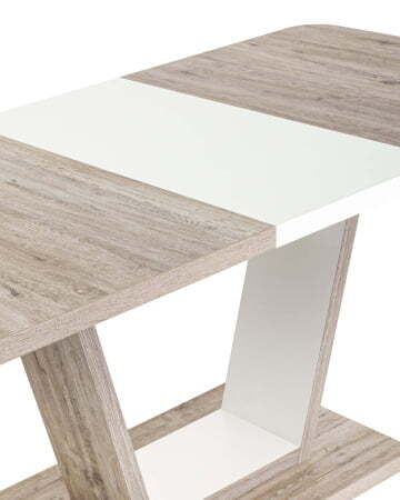Стол Vector 120-160*80 дуб анкона/белый (Стол обеденный Vector светлое дерево)