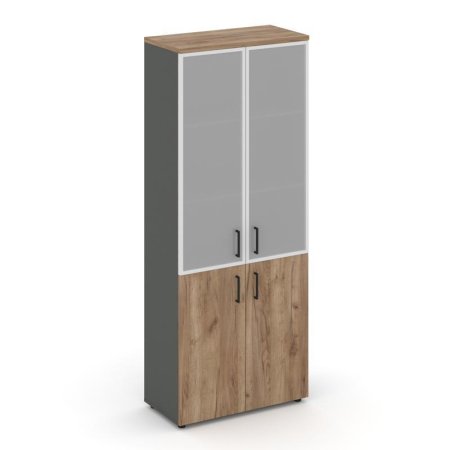Шкаф высокий широкий SN.STS.E-103 (796х400х1982) (Антрацит/Дуб Табак/Сатин)