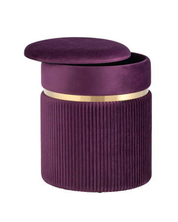 Пуф Миранда с ящиком велюр сливовый (Пуф Миранда сливовый)