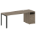 Рабочая станция с опорной тумбой Metal System Style БП.РС-СТП-1.4 2012x720x750 (Дуб Наварра/Серый металл)