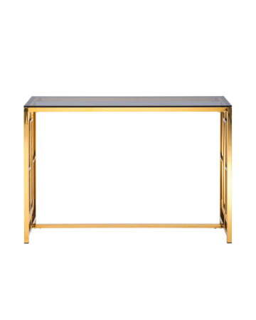 Консоль БРУКЛИН 115*30 золото стекло smoke (Консоль Бруклин черный)