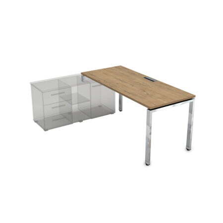 Стол рабочий, прямолинейный, левый Gloss НСТЛ-П.974 1600x700x750 (TeakwoodХром)