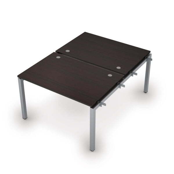 6МБН.5284 Бенч-система на 2 рабочих места, начальный модуль (1600x1635x750) (Венге/Алюминий матовый)