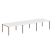 Переговорный стол 3 столешницы Metal System Style БП.ПРГ-3.3 4200x1235x750 (Дуб Наварра/Серый металл)