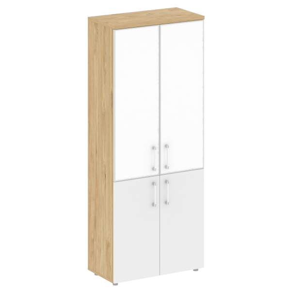 Шкаф высокий широкий Shift SK.ST-1.2R white (800x420x1977) (Тиквуд Светлый-Белый Бриллиант)