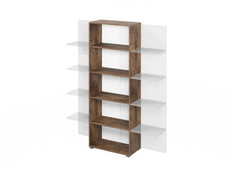 Стеллаж L-641 712х356х1916 (Таксония Шоколадная)