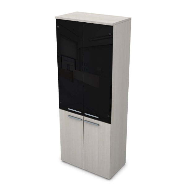 9Ш.005.26 Шкаф высокий со стеклом (800x450x2045) (Ivory)