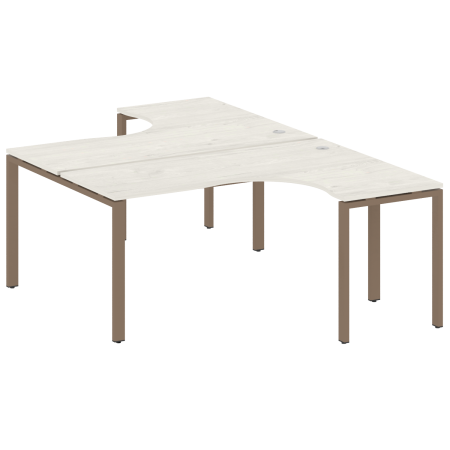 Рабочая станция криволинейная Metal System Style БП.РАС-СА-2.4 1600x2435x750 (Дуб Наварра/Мокко металл)