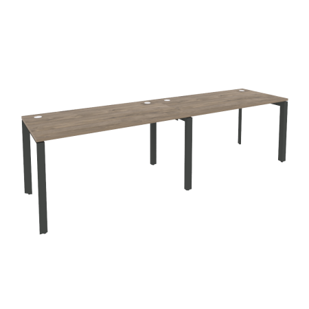 Рабочая станция на П-образном м/к Onix O.MP-RS-2.3.7 2760x720x750 (Тиквуд Темный/Черный металл)