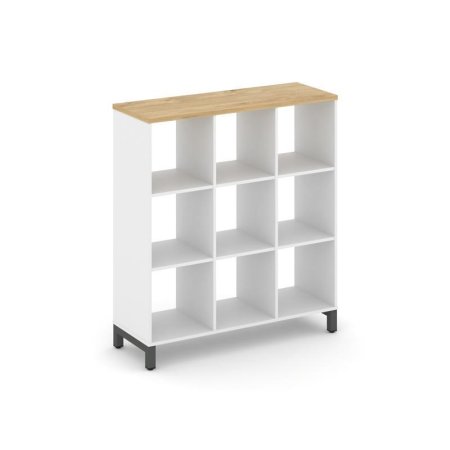 Каркас стеллажа 3 яруса SN.KS-330 (1121х400х1248) (Белый/Тиквуд Светлый/Металл Антрацит)