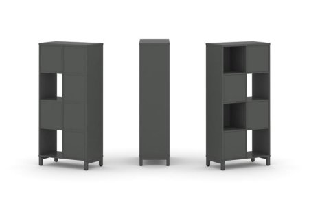 Набор стеллажа 1 сторонний, 4 яруса SN.NS-421 (754х400х1615) (Антрацит/Металл Антрацит)