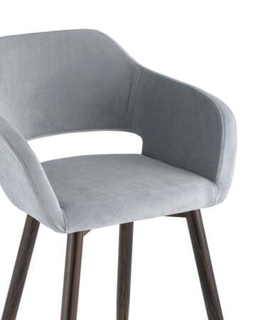 Стул барный Саймон велюр серый (Стул барный Саймон серый)