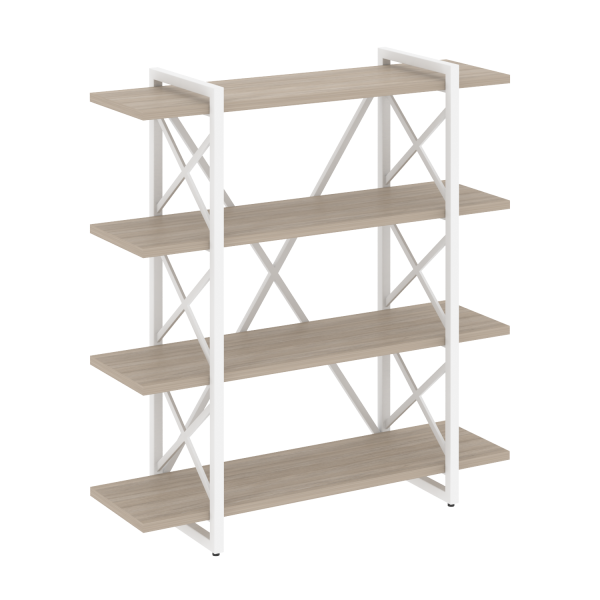 Стеллаж на регулируемых опорах-4 полки VR.L-MST.O-4.8V 1200x400x1280 (Дуб Аттик/Белый металл)