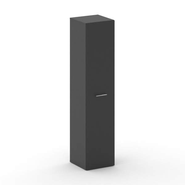 Шкаф узкий высокий универсальный Cross CRF.SU-102 (450x460x2000) (Черный F-Базальт UM)