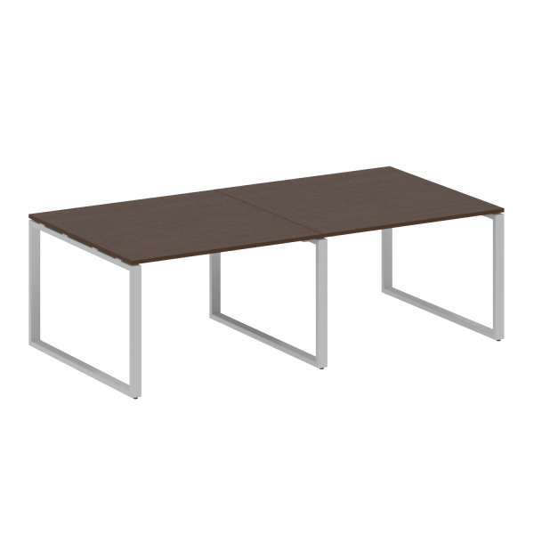 Переговорный стол 2 столешницы Metal System Style БО.ПРГ-2.2 2400x1235x750 (Венге Цаво/Серый металл)