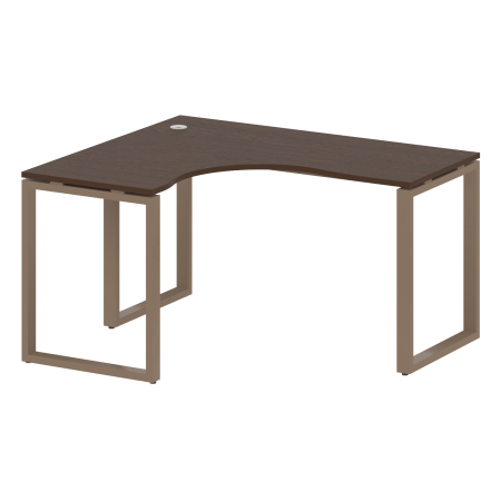 Стол криволинейный левый Metal System Style БО.СА-3 Л 1400x1200x750 (Венге Цаво/Мокко металл)