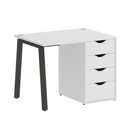 Стол письменный VR.SP-3-98.4.A 980x720x750 (Белый/Антрацит Металл)