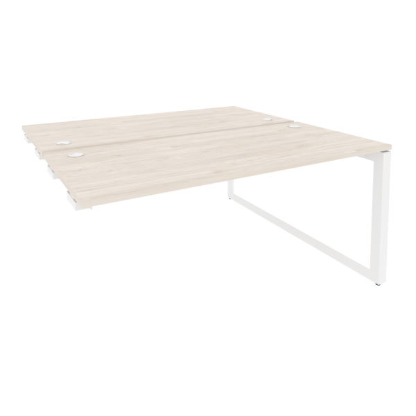 Стол-приставка двойной на О-образном м/к к опорным элем. Onix O.MO-D.SPR-4.7 1580x1475x750 (Денвер Светлый/Белый Металл)
