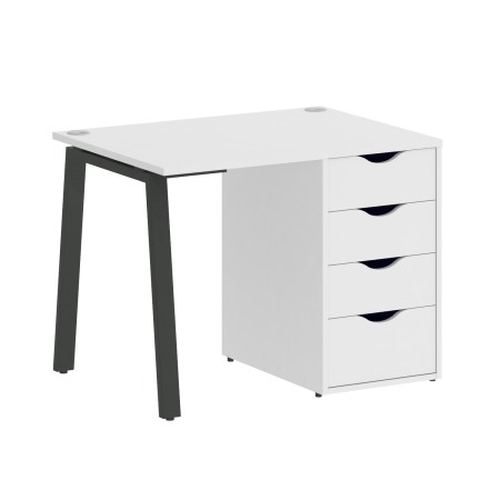 Стол письменный VR.SP-3-98.4.A 980x720x750 (Белый Бриллиант/Антрацит Металл)