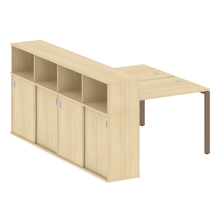 Рабочая станция с опорным шкафом-купе Metal System Style БП.РС-СШК-4.2 1610x2332x1098 (Акация/Мокко металл)