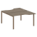 Рабочая станция криволинейная Metal System Style БП.РАС-СА-2.2 1400x1835x750 (Дуб Наварра/Серый металл)