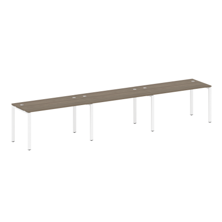 Рабочая станция на 3 раб. места Metal System Style БП.СМ-3.3 4200x720x750 (Вяз/Белый металл)