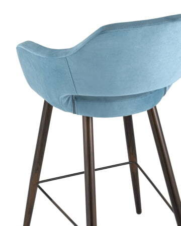 Стул барный Саймон велюр пыльно-голубой (Стул барный Саймон пыльно-голубой)