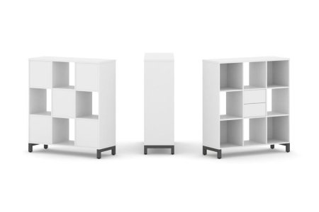 Набор стеллажа 1 сторонний, 3 яруса SN.NS-331 (1121х400х1248) (Белый/Металл Антрацит)