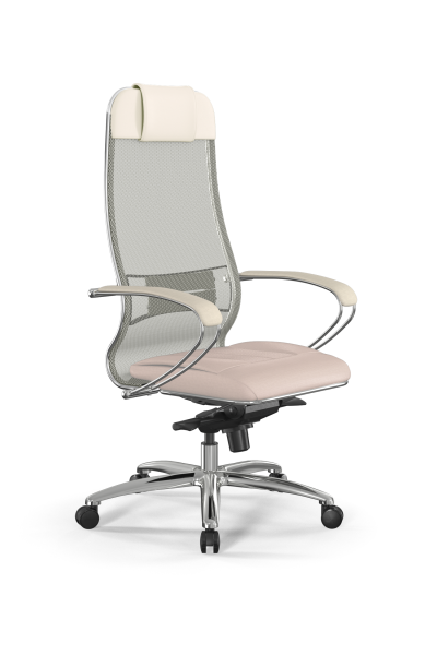 Кресло для руководителя Метта Samurai L1-2K - TS+Infinity /Uc00/Wm06/K2cL(M06.B31.G04.W03) (Молочный)