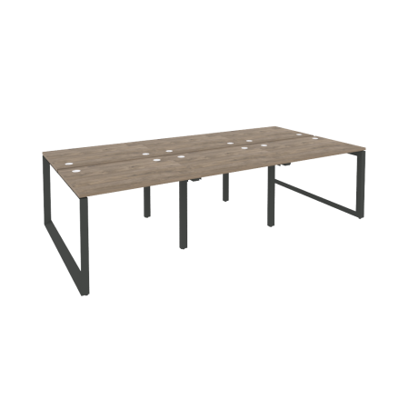 Рабочая станция на О-образном м/к Onix O.MO-D.RS-6.1.7 2940x1475x750 (Тиквуд Темный/Черный металл)