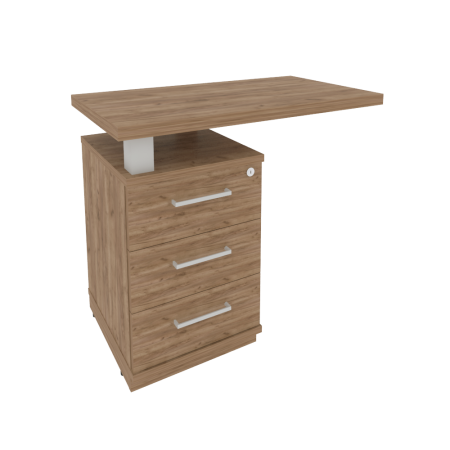 Тумба приставная с топом левая First KTP-1L 900x500x765 (Дуб Табак)