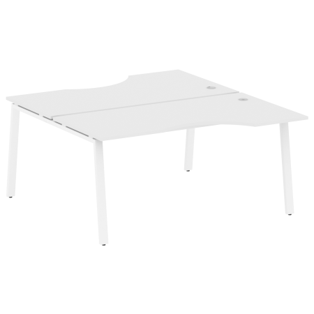 Рабочая станция криволинейная Metal System Style БА.РАС-СА-2.1 1600x1835x750 (Белый/Белый металл)