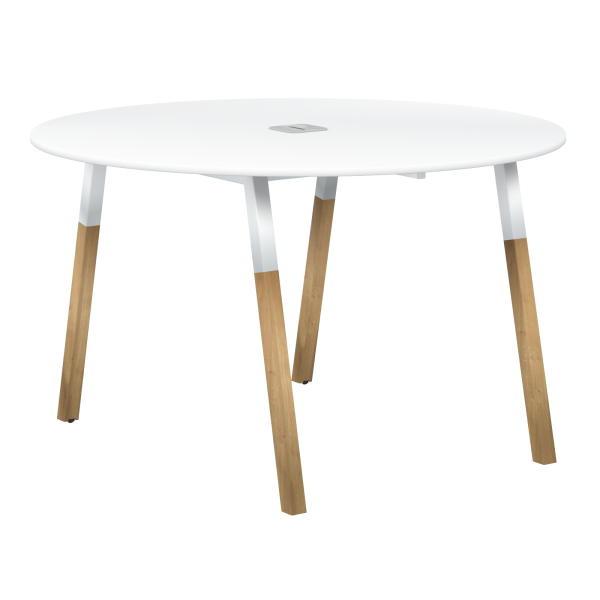 Стол для переговоров Forta FRST 1250 D=1250xx733 (Белый премиум)