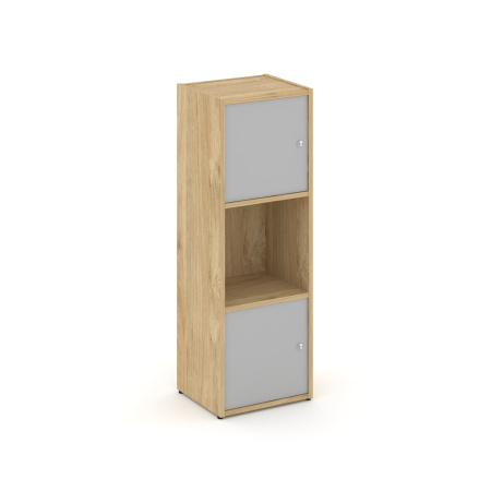 Стеллаж Locker Plus LK.K-001 408x350x1203 (Тиквуд Светлый | Серый)