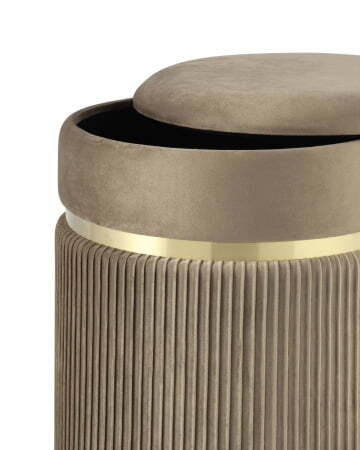 Пуф Миранда с ящиком велюр бежевый (Пуф Миранда бежевый)