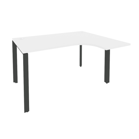 Стол эргономичный правый на П-образном м/к Onix O.MP-SA-3R 1380x1180x750 (Белый Бриллиант/Черный металл)